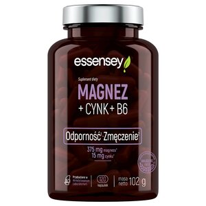 Kompleks witamin i minerałów ESSENSEY Magnez + cynk + B6 (120 kapsułek)