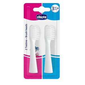 Oryginalna końcówka szczoteczki CHICCO 3+ (2 szt.) (Bardzo miękkie włosie)