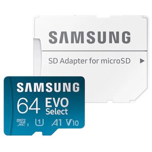 Karta pamięci SAMSUNG Evo Select microSDXC 64GB + Adapter