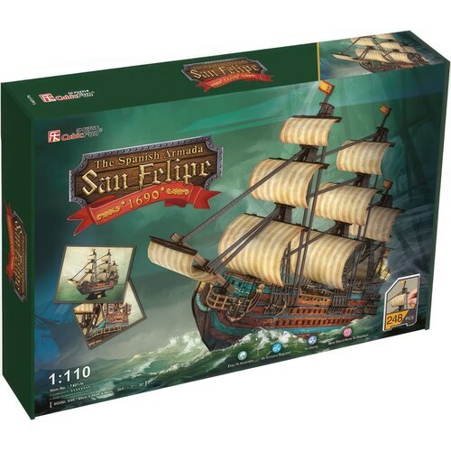 Puzzle 3D CUBIC FUN Żaglowiec San Felipe T4017H (248