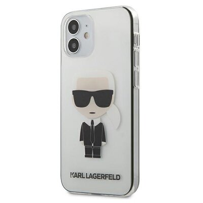 Etui KARL LAGERFELD Transparent Ikonik do Apple iPhone 12 Mini Przezroczysty-Zdjęcie-0