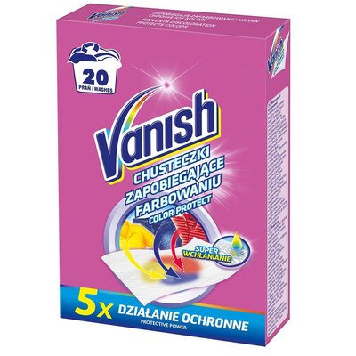 Фото - Інша побутова хімія Vanish Chusteczki do prania  Color Protect 20 prań  (10 sztuk)