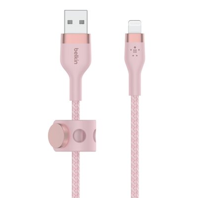 Zdjęcia - Kabel Belkin  USB - Lightning  Braided Silicone 3m Różowy 