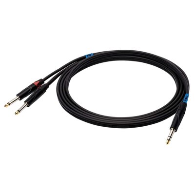 Фото - Інструментальний кабель JACK Kabel SSQ JSJM2  stereo 6.3 mm - 2 x  6.3 mm 2 m 