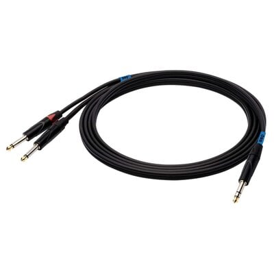 Фото - Інструментальний кабель JACK Kabel SSQ JSJM3  stereo 6.3 mm - 2 x  6.3 mm 3 m 