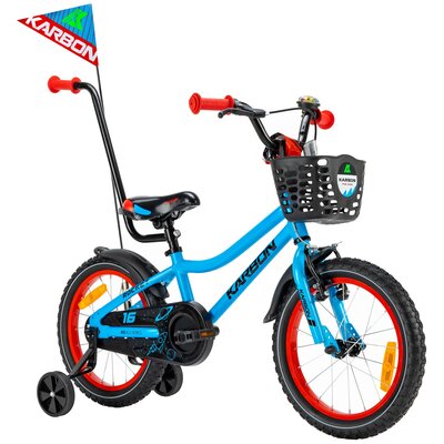 Фото - Дитячий велосипед Rocket Rower dziecięcy KARBON  16 cali dla chłopca Niebiesko-czerwony 