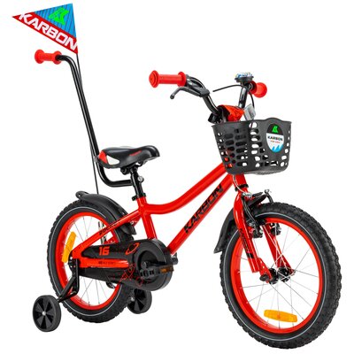 Фото - Дитячий велосипед Rocket Rower dziecięcy KARBON  16 cali dla chłopca Czerwono-czarny 