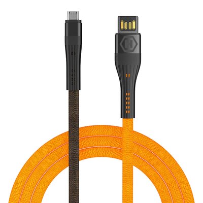 Фото - Кабель Hammer Kabel Micro USB - Micro USB  1.2m Czarno-pomarańczowy 